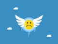 Sadness flies up in the sky. Pessimistic concept. vector