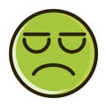 Sadness funny smiley emoticon face expression line and fill icon