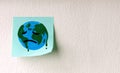 Sadness Globe drawn on Sticky Note Wall. Environmental Issue Royalty Free Stock Photo