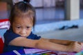 The Sadness of the Lovely Asian kid crying, Asian little girl crying and sad Royalty Free Stock Photo