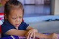 The Sadness of the Lovely Asian kid crying, Asian little girl crying and sad Royalty Free Stock Photo