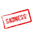 Sadness red rubber stamp isolated on white. Royalty Free Stock Photo