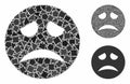 Sadness smiley Mosaic Icon of Rugged Elements