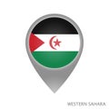 Map pointer with flag of Sahrawi Arab Democratic Republic