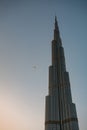 SAE, Dubai - Burj Khalifa with aircraft
