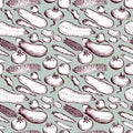 Saemless vector pattern with drawing vegetables