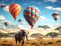 Safari Animals Africa Scene Web Banner Royalty Free Stock Photo