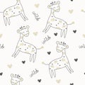 Safari giraffes seamless pattern. Vector illustration