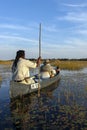 Safari guide with tourist - Okavango Delta - Botswana