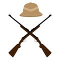 Safari hat and crossed rifles