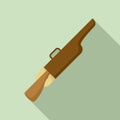 Safari hunter rifle icon, flat style