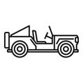 Safari hunting jeep icon, outline style