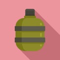 Safari hunting water flask icon, flat style Royalty Free Stock Photo