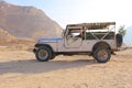 Off-road SUV Jeep in the desert of Egypt Royalty Free Stock Photo