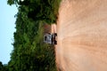 Safari jeep on dirt road