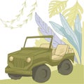 Safari jeep, tourist transport for rides adventure