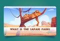 Safari park cartoon landing page with cheetah
