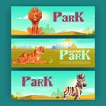 Safari park posters with zebra, tiger and lion