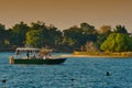 Safari ships cruising Zambezi river. Royalty Free Stock Photo