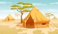 Safari tent in the desert savannah