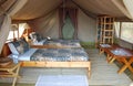 Safari tent housing a luxury hotel room Royalty Free Stock Photo