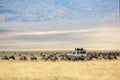 Safari tourists on game drive in Ngorongoro Royalty Free Stock Photo