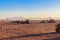 Safari trip through egyptian desert driving buggy cars Royalty Free Stock Photo