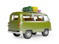 Safari van with roofrack back Royalty Free Stock Photo