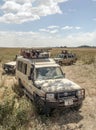 Safaris car with tourist Royalty Free Stock Photo