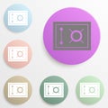 Safe badge color set. Simple glyph, flat vector of web icons for ui and ux, website or mobile application Royalty Free Stock Photo