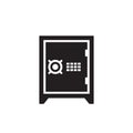Safe bank - black icon on white background vector illustration for website, mobile application, presentation, infographic. Choice Royalty Free Stock Photo