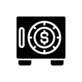 Safe black glyph icon