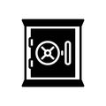 Black solid icon for Safe Box, almirah and money