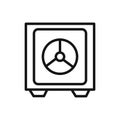 Safe Box Icon linear vector graphics sign Royalty Free Stock Photo