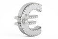 Safe box in shape of sign euro, 3D rendering Royalty Free Stock Photo