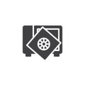 Safe with broken door open vector icon