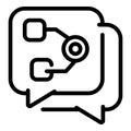 Safe chatting icon, outline style