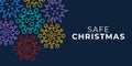 Safe Christmas coronavirus ball banner. Christmas events and holidays during a pandemic Vector illustration. Covid-19 prevention