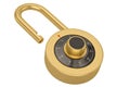 Safe Code Lock Padlock isolated on white background. 3D illustration Royalty Free Stock Photo