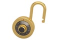 Safe Code Lock Padlock isolated on white background. 3D illustration Royalty Free Stock Photo