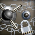 Safe combination lock & chain