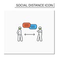 Safe communication distance color icon