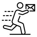 Safe courier parcel delivery icon, outline style