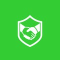 Safe deal, partnership, trust icon with handshake Royalty Free Stock Photo