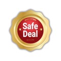 Safe Deal Sticker Golden Medal Icon Badge Isolated Royalty Free Stock Photo