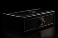 safe deposit box, with keyhole and lock, on black background Royalty Free Stock Photo