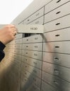 Safe deposit box open in a sure safe deposit cell Royalty Free Stock Photo