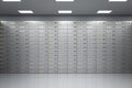 Safe deposit boxes inside bank vault Royalty Free Stock Photo