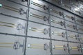 Safe deposit boxes inside bank vault interior Royalty Free Stock Photo