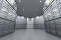 Safe deposit boxes inside bank vault interior Royalty Free Stock Photo